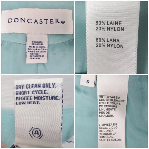 DONCASTER Wool Blend Blazer Light Blue Button Front Jacket Women’s Size 6 - Picture 11 of 12